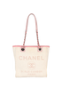 Mini Deauville, &pound;1,500, Handbags, Pink/White, Canvas, Front view
